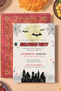 Editable Halloween Party Invitation | Comic Book Halloween Party Template